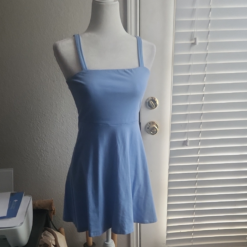 Elegant Blue Sleeveless Dress